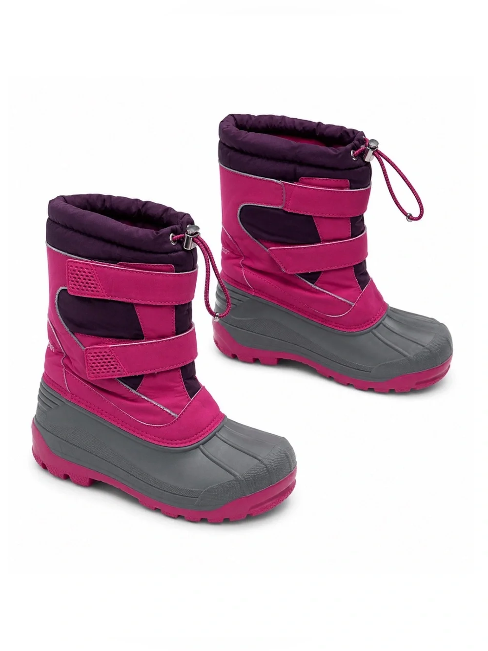 Lands End Pink & Gray Waterproof Insulated Winter Snow Boots Girls Size 6